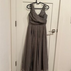 J. Crew Charcoal Maxi Bridesmaid Dress